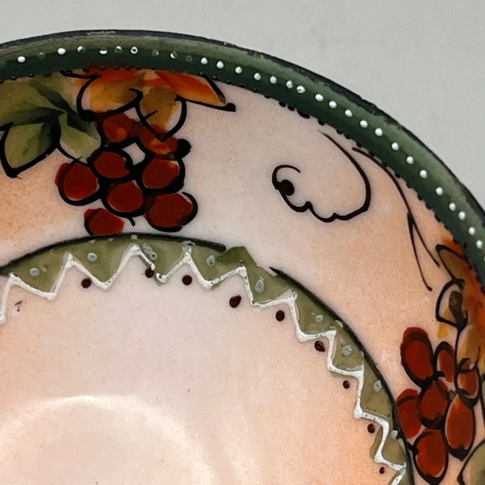 Imperial Nippon Hand Painted Footed Bowls Set of 3 Grape Vine Moriage Antique 3